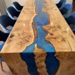 Mesa Resina azul escuro