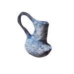 DECORAÇÃO- Vaso Azul e Branco em Cimento
