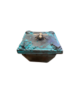 DECORAÇAO — Caixa de joias azul em cimento artesanal - Image 3