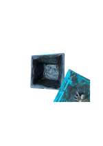 DECORAÇAO — Caixa de joias azul em cimento artesanal - Image 2