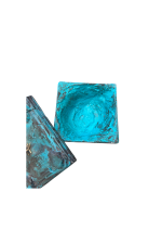 DECORAÇAO — Caixa de joias azul/verde em cimento artesanal - Image 2