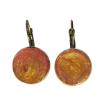 JOIA- Brincos “Dourado e Rosa” Artesanais em Resina Epóxi e Aço Inoxidável