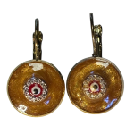 JOIA- Brincos “Olho Dourado” Artesanais em Resina Epóxi e Aço Inoxidável