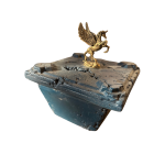 DECORAÇAO — Caixa de joias azul em cimento artesanal