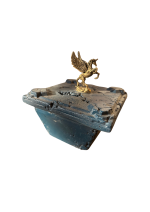 DECORAÇAO — Caixa de joias azul em cimento artesanal