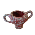 DECORAÇÃO – Vaso vermelho em cimento artesanal e resina